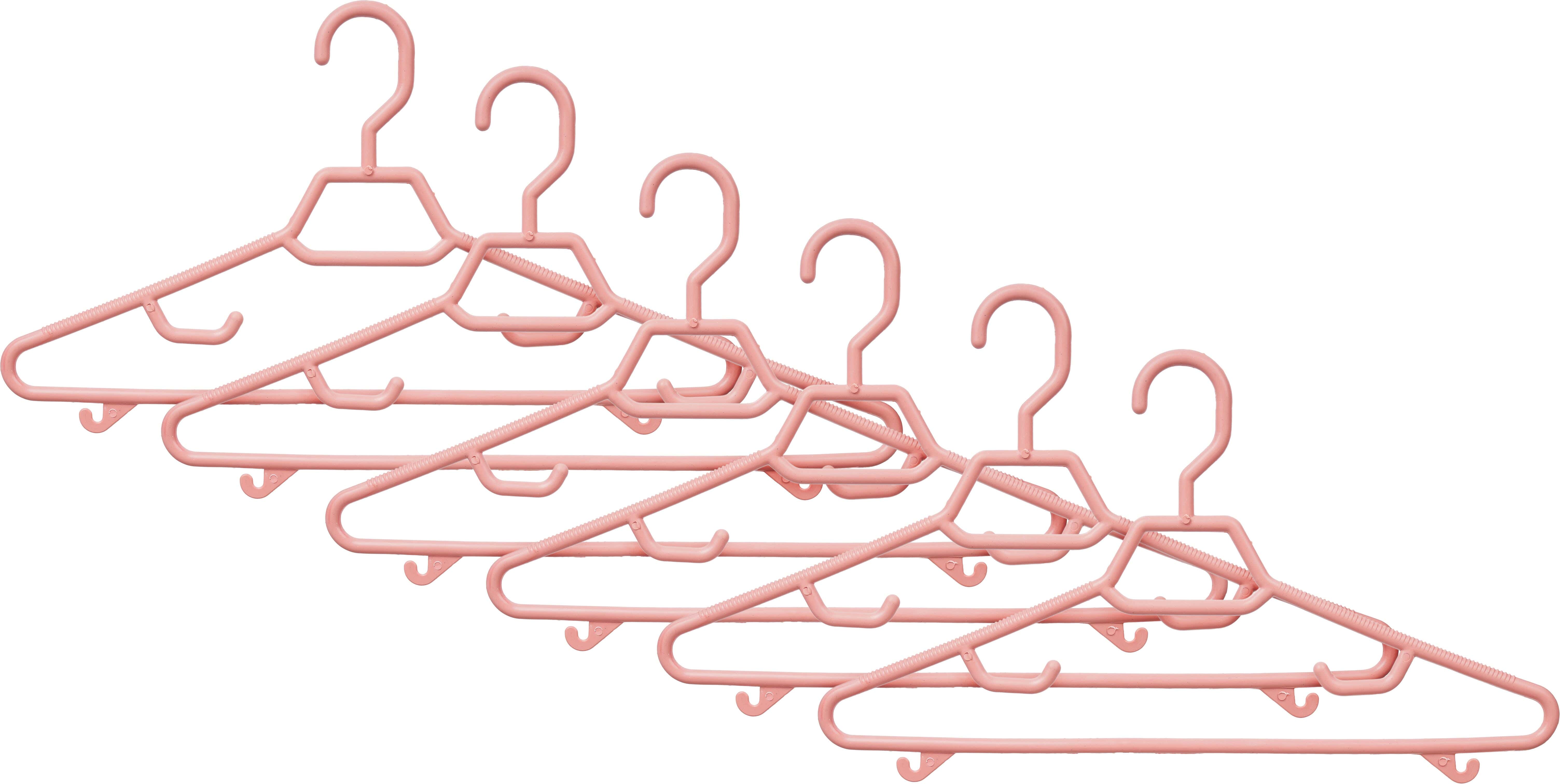 El Hoda Plastic Hanger Set, 6 Pieces, 38 cm - Rose