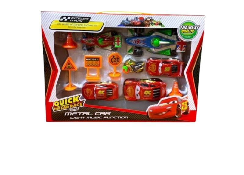 Alsafwa Cars Set for Boys, 12 Pieces, T-377 - Multicolor