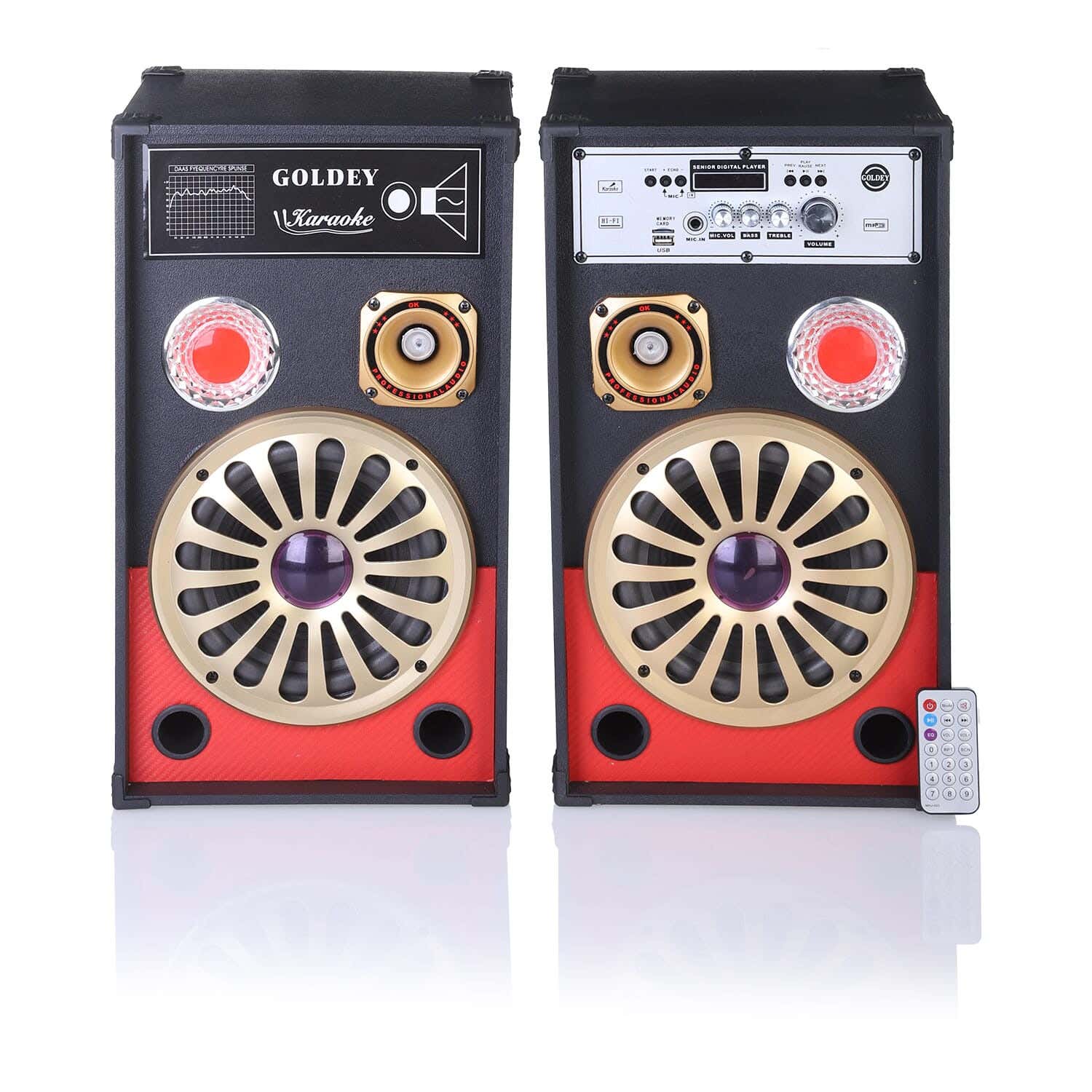 GOLDEY GP-A801 Bluetooth Sub Woofer Set, 2 Pieces - Black Gold