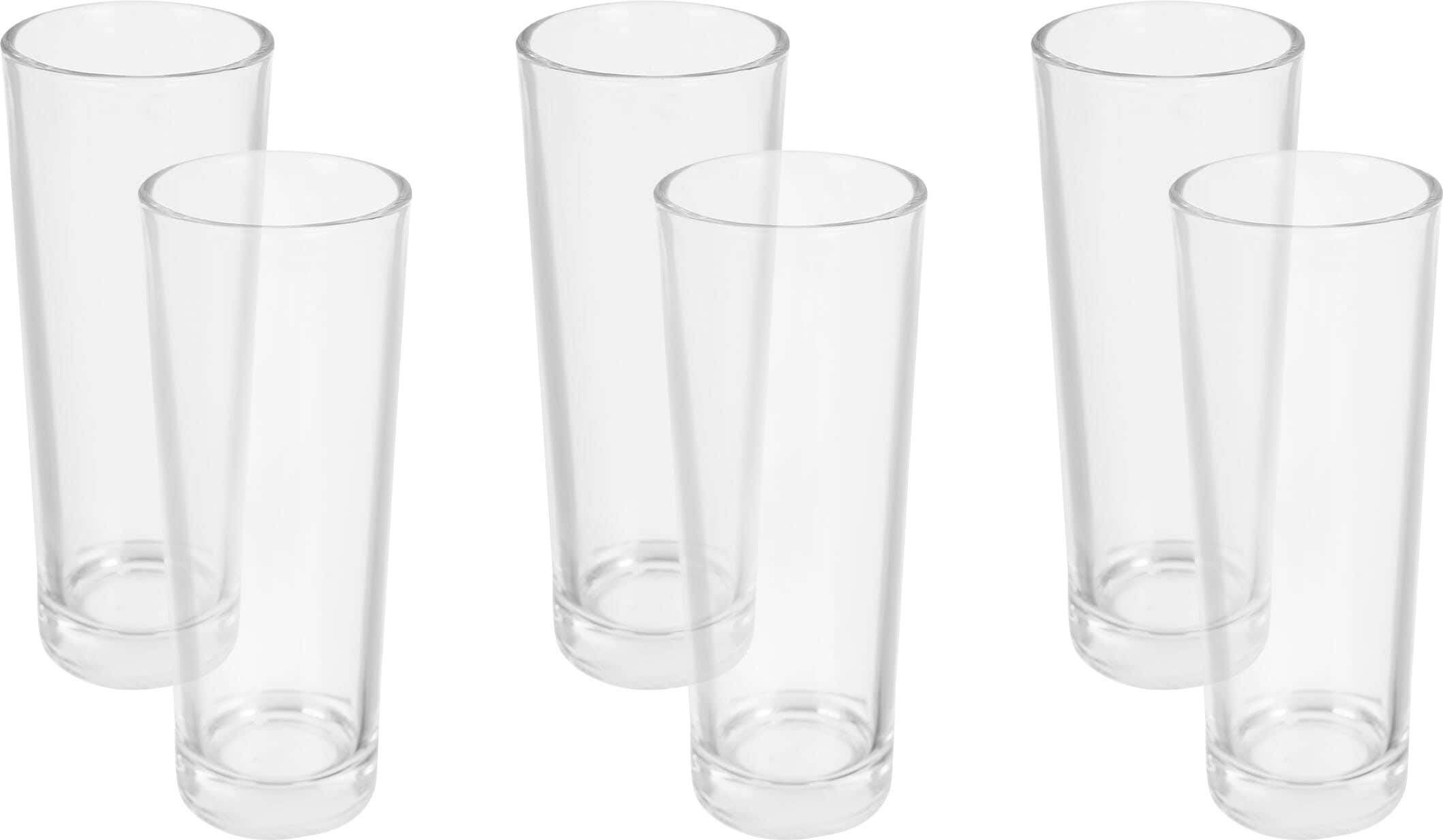 Rienamora Glass Juice Shop Set, 6 Pieces, 275 ml - Clear
