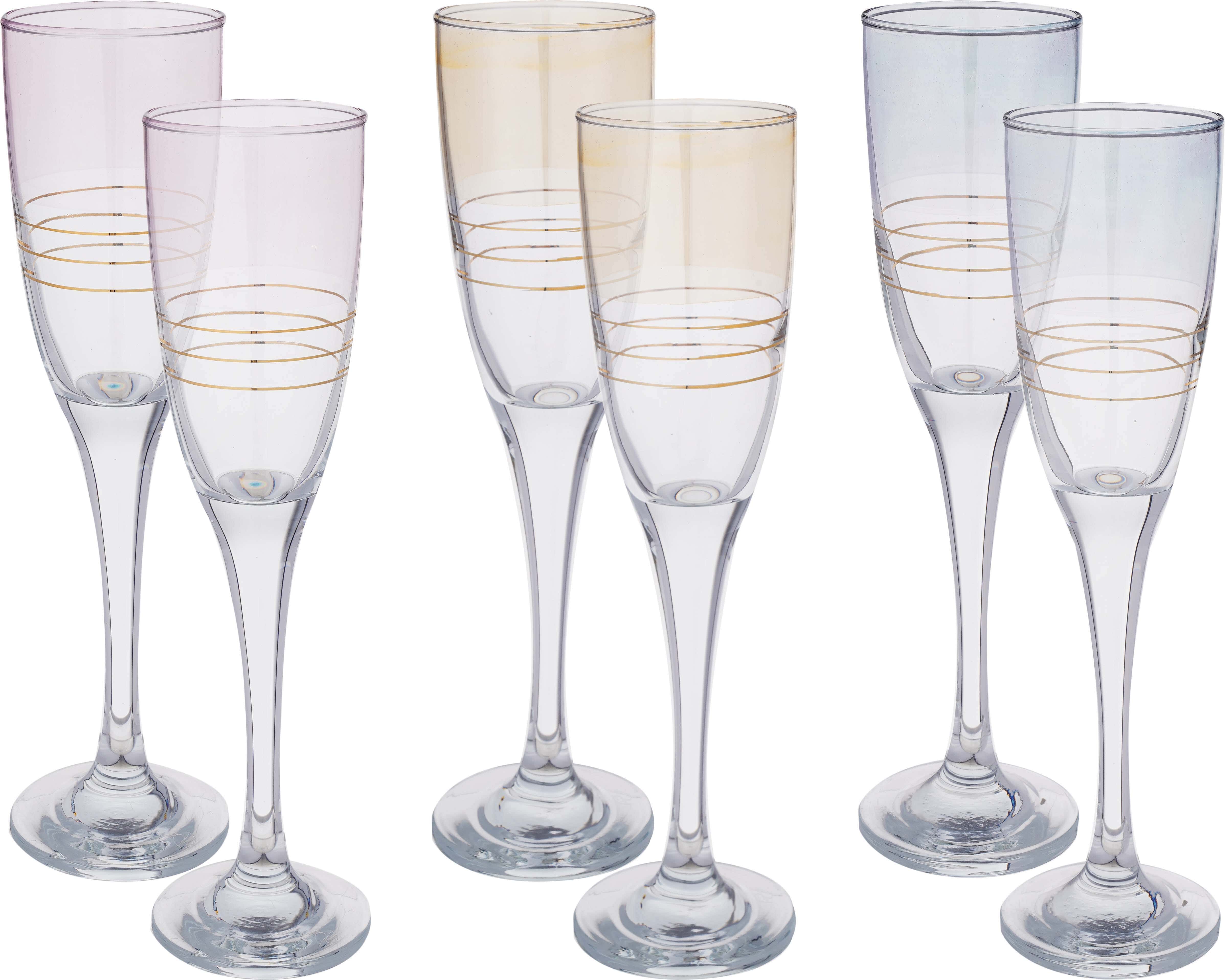 Bohemia Glasses Set, 6 Pieces, 200 ml - Multicolor