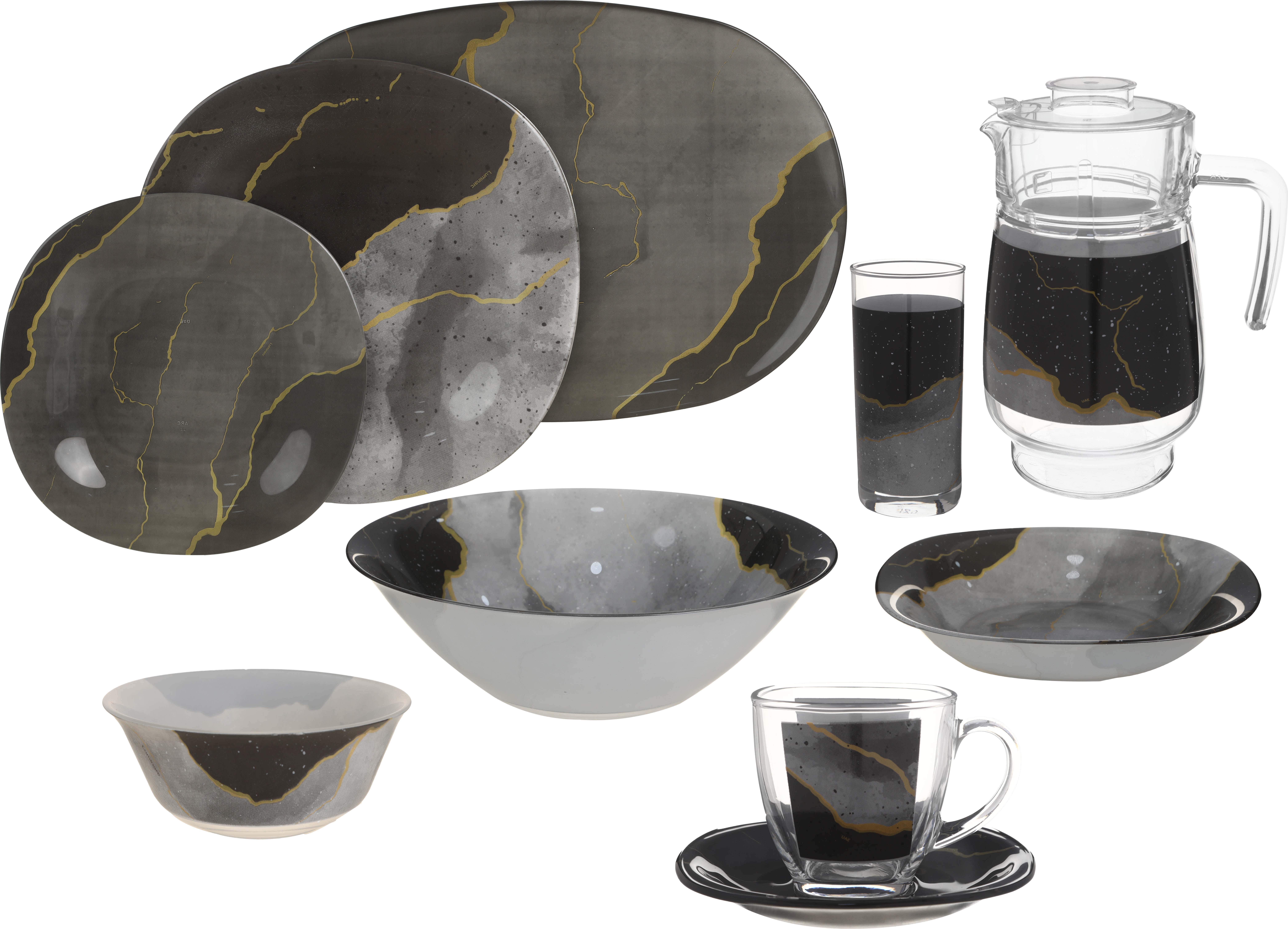 Luminarc Arcopyrex Dinner Set, 46 Pieces - Multicolor