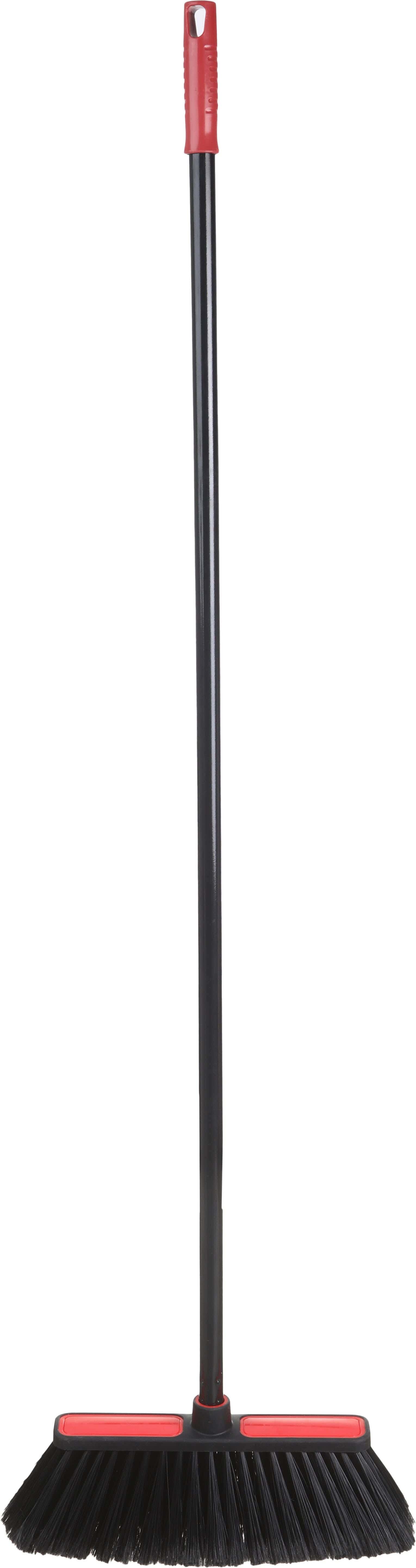 Pro Line Plastic Cleaning Brush, Metal Handle, 38×113 cm - Black Red