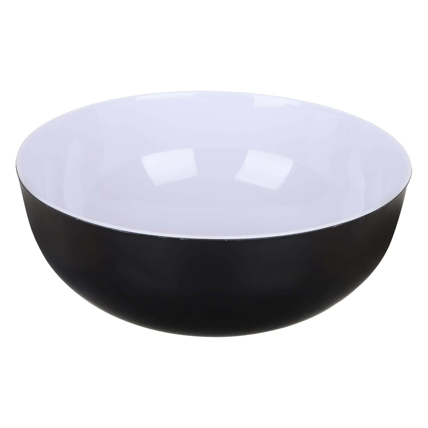 Bright Designs Round Melamine Bowl, 26 cm - Black White