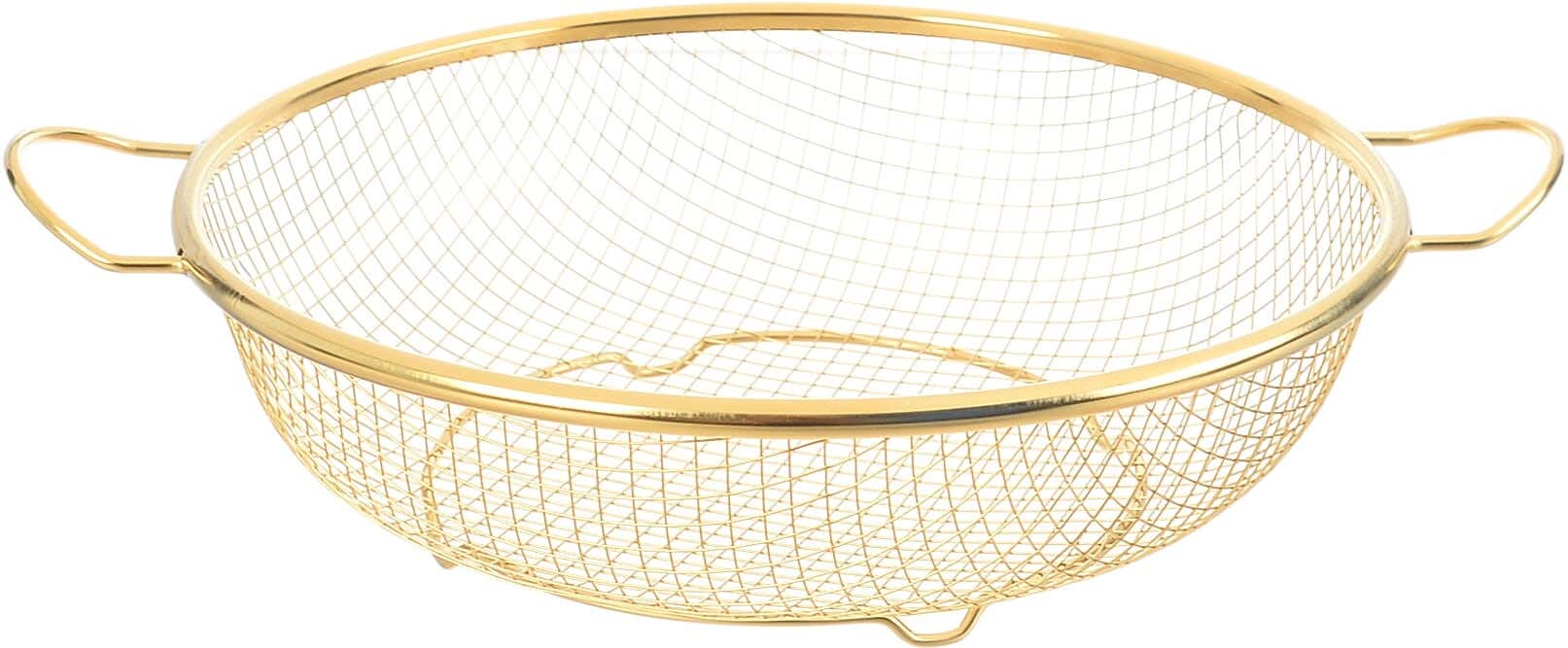 Rocky Wire Fruit Serving Basket, 26 cm - Gold