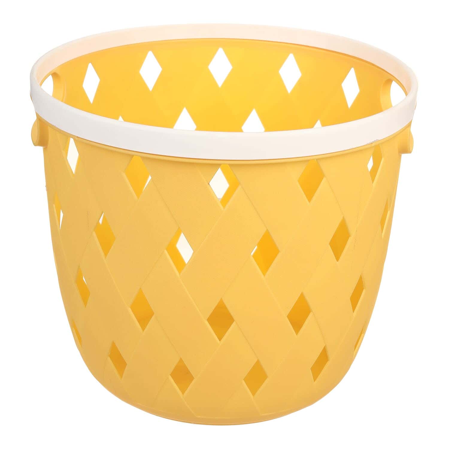 Plastic Laundry Basket, 25×22 cm - Yellow