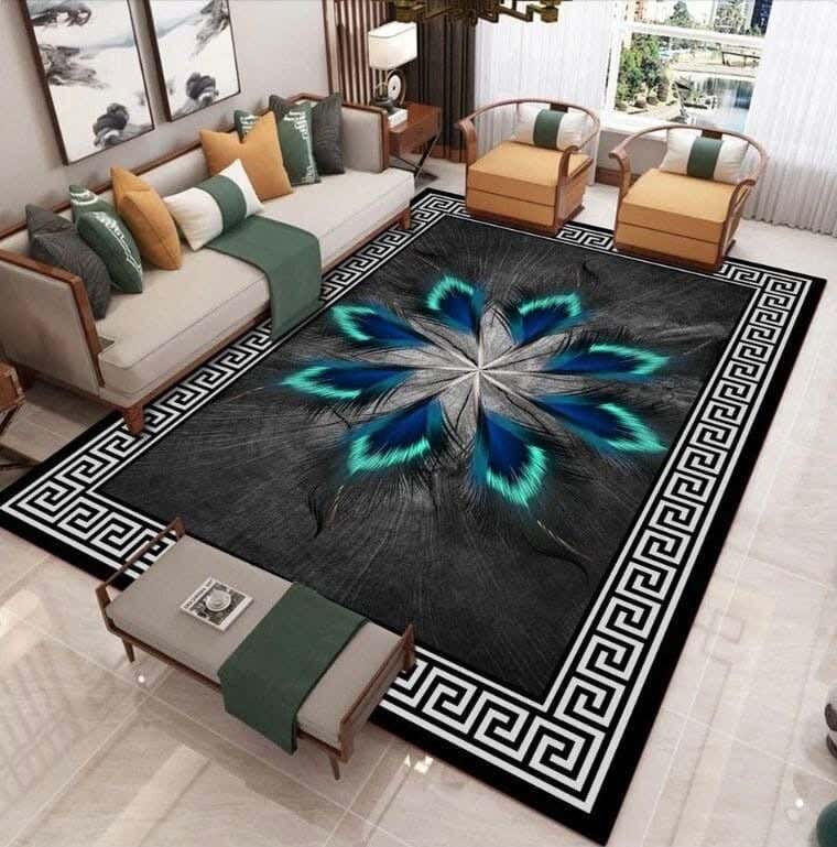 Line Sleep Dots Fabric Carpet protector, 160x250 cm - Multicolor