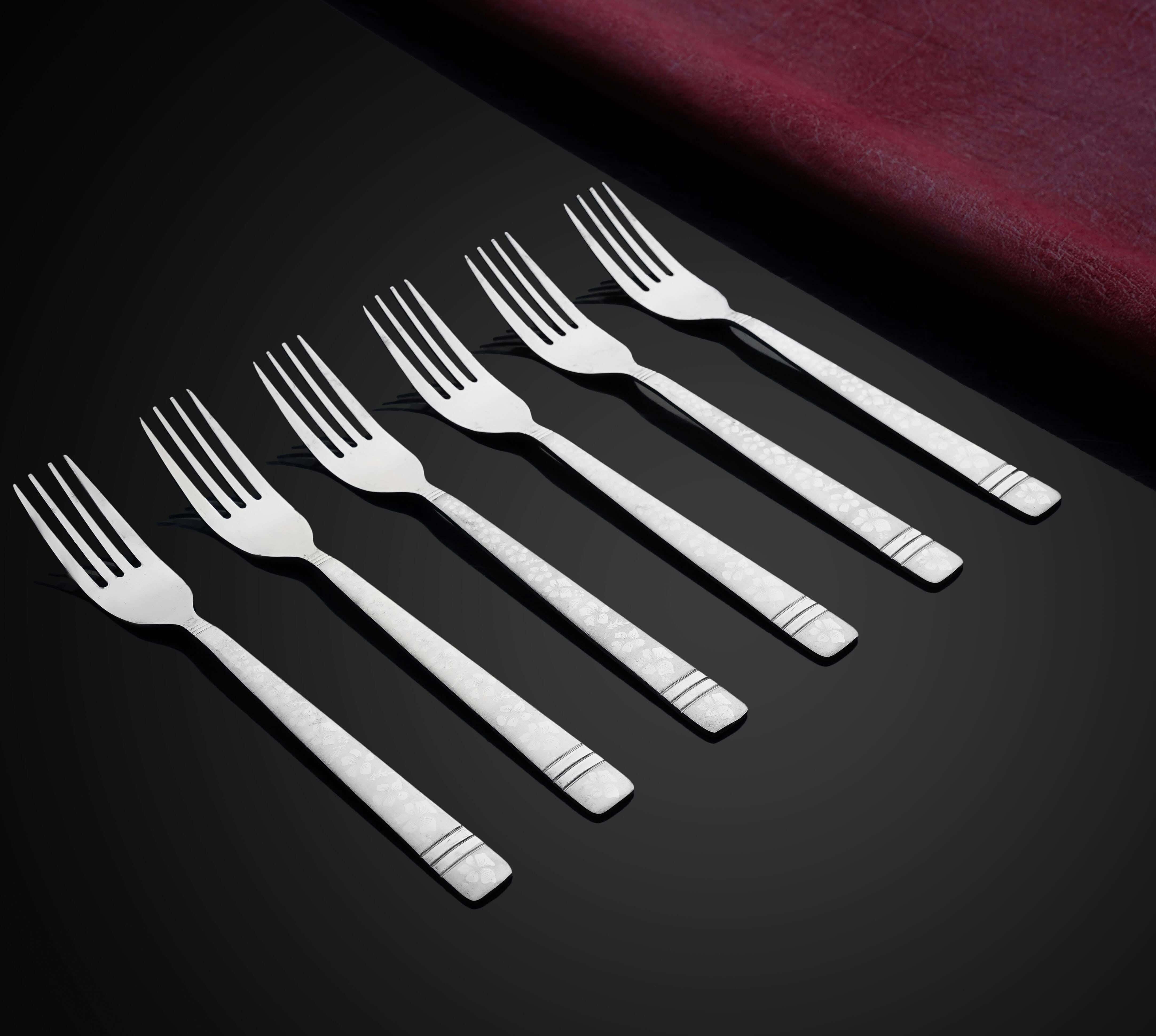 Top One Stainless Steel Fork Set, 6 Pieces, 20 cm - Silver