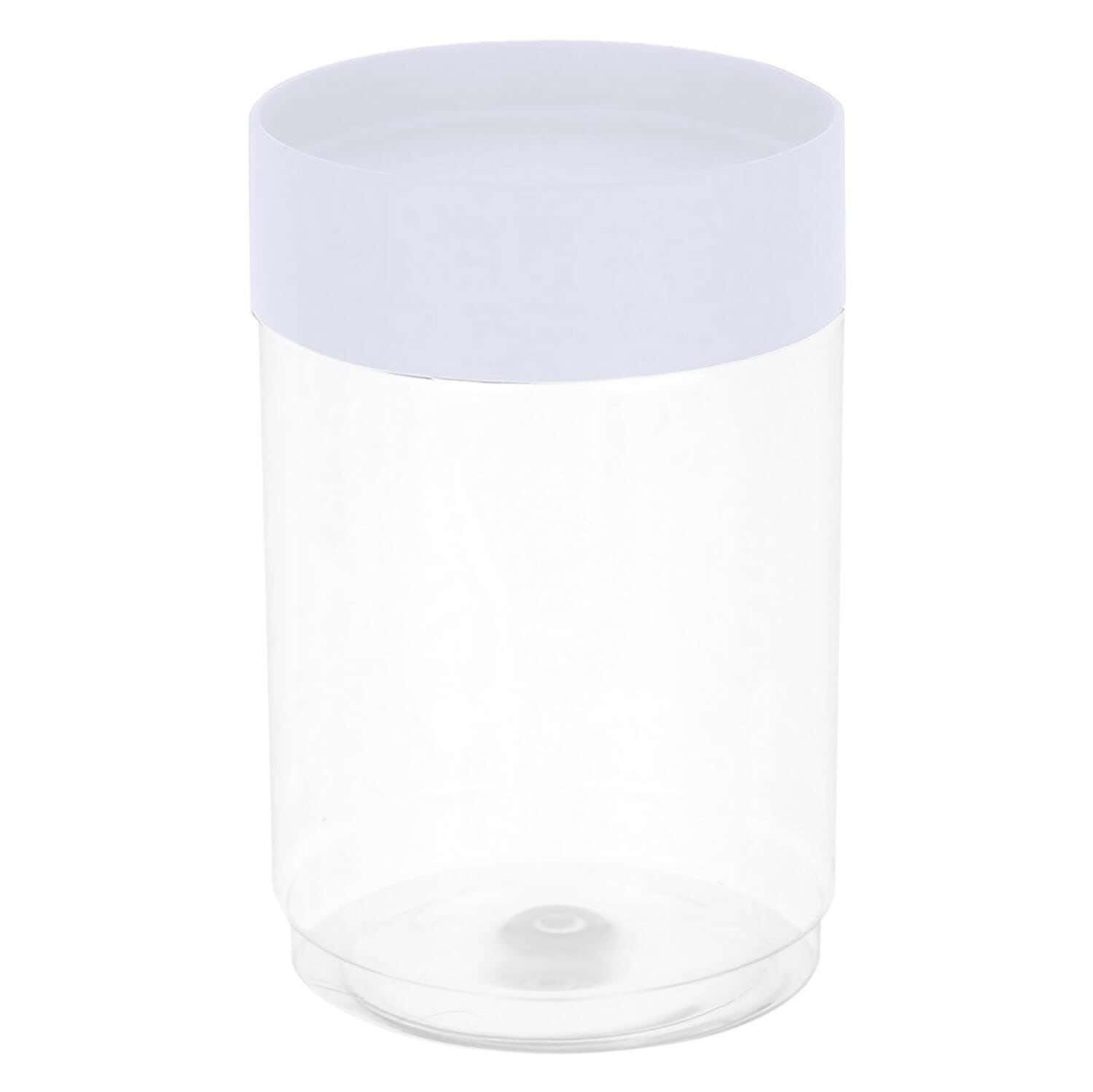 Max Plast Round Plastic Jar, 700 ml - Clear White