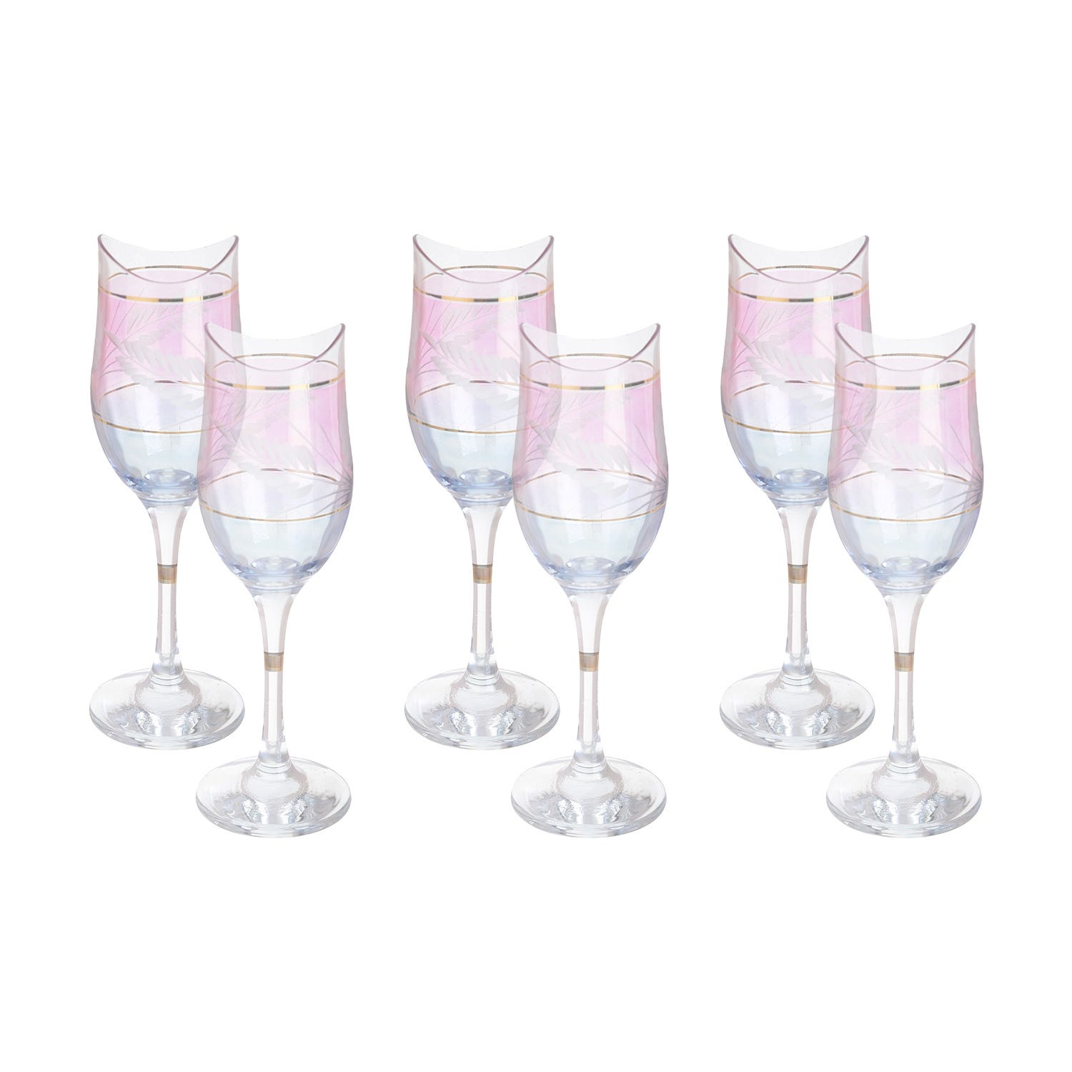 Bohemia Glasses Set, 180 ml, 6 Pieces - Multicolor