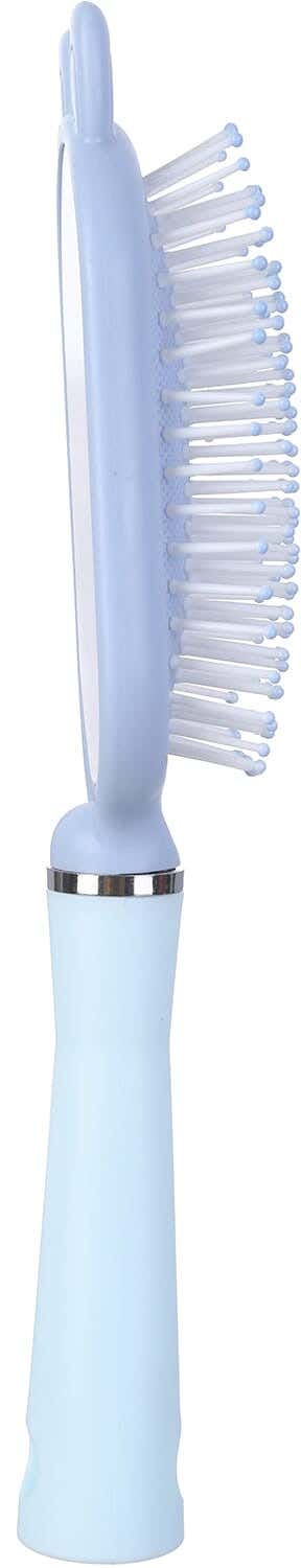 Falmer Plastic Oval Hair Brush, Rear View Mirror, 24.5×6.5 cm - Light Blue