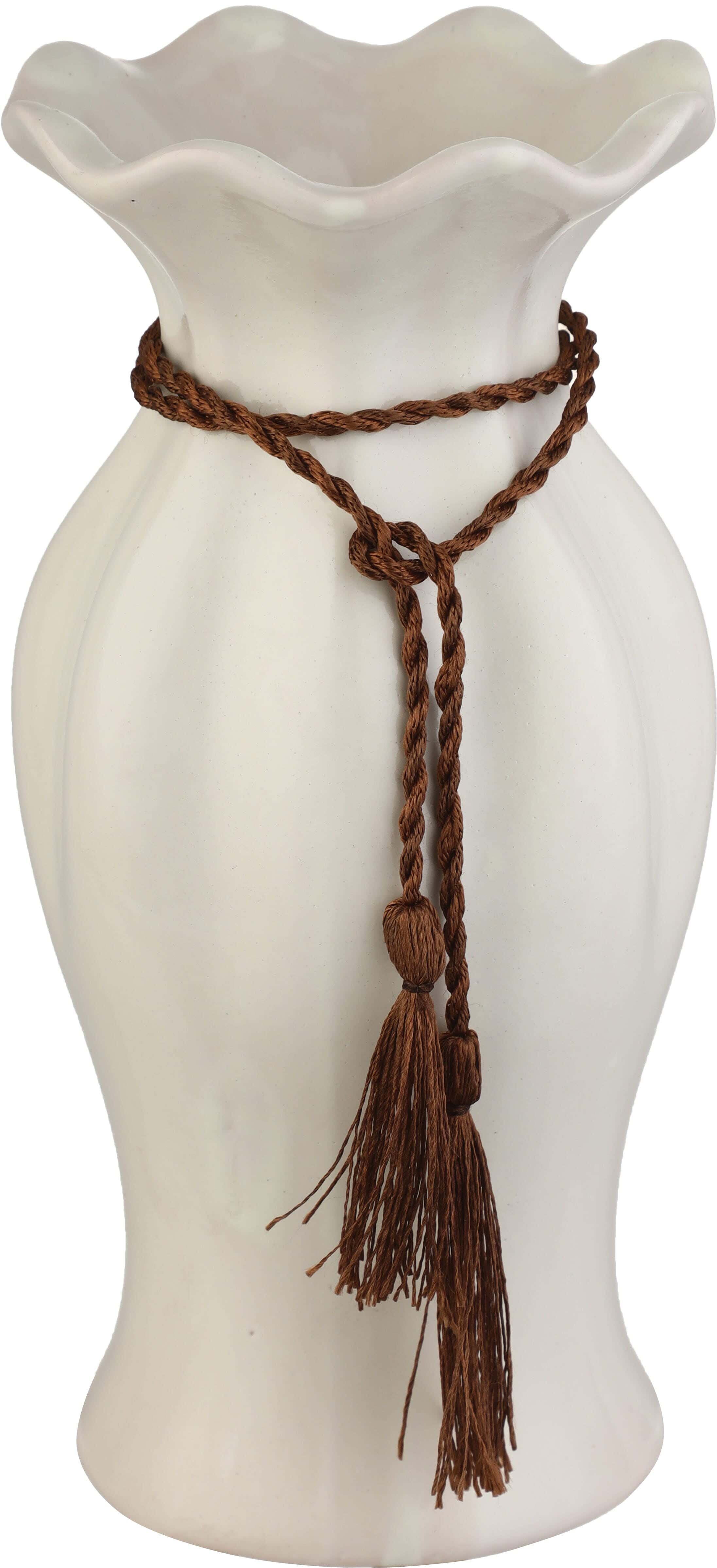 Pottery Decorative Vase, 22 Cm - White