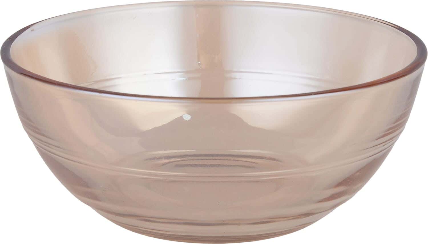 Round Glass Bowl Set, 6 Pieces, 15 cm - Clear Light Brown