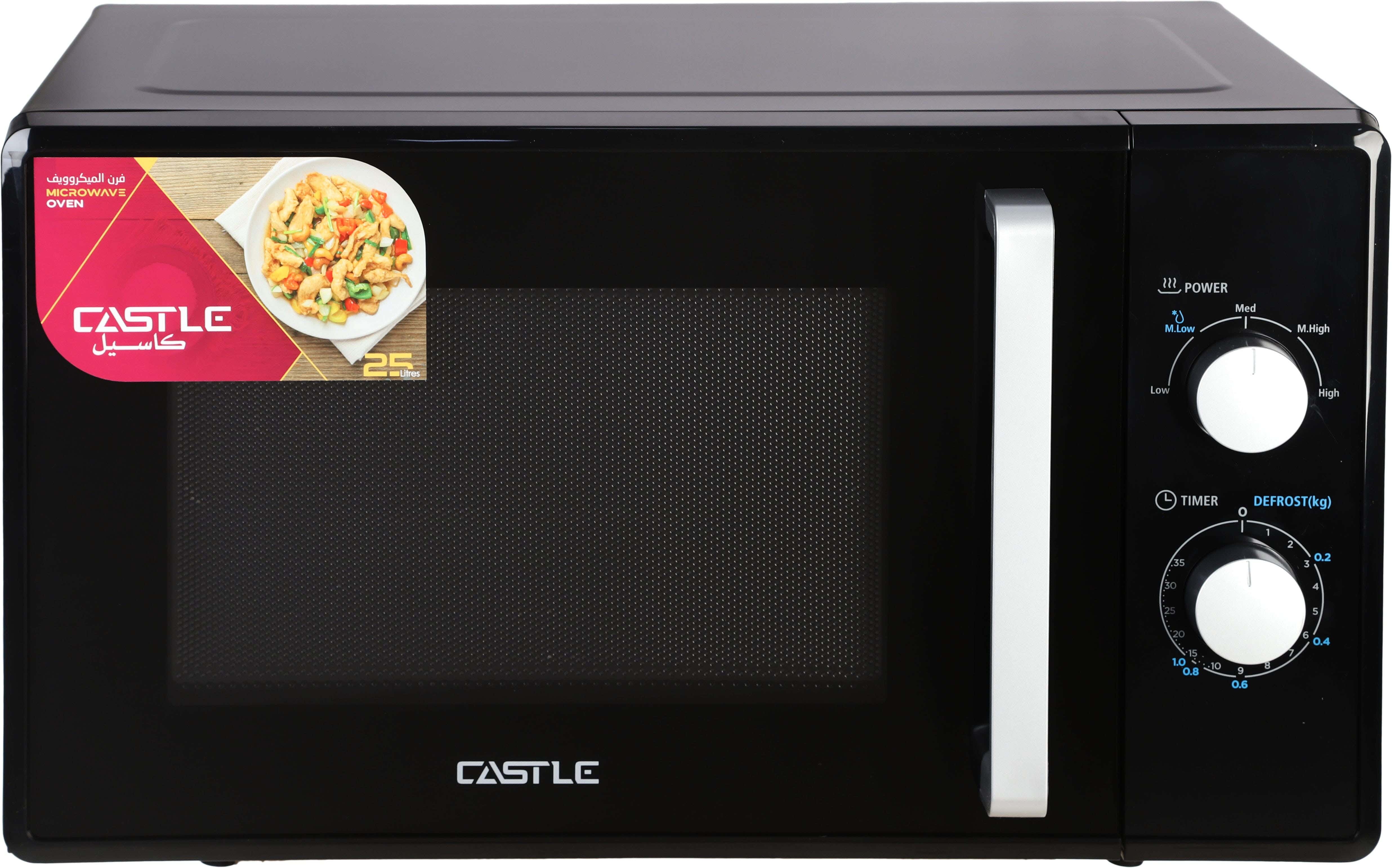 Castle MW8025 Microwave, 900 Watt, 25 Liter - Black