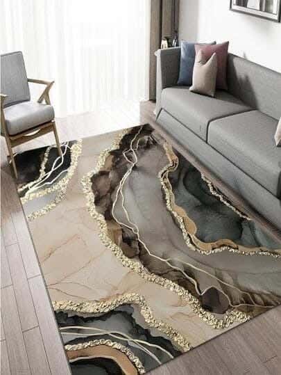 Line Sleep Dots Fabric Carpet protector, 200x300 cm - Multicolor