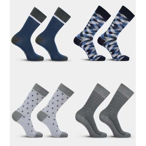 Men's 4-Piece Sock Set, Size 40-45, Cotton - Multicolor