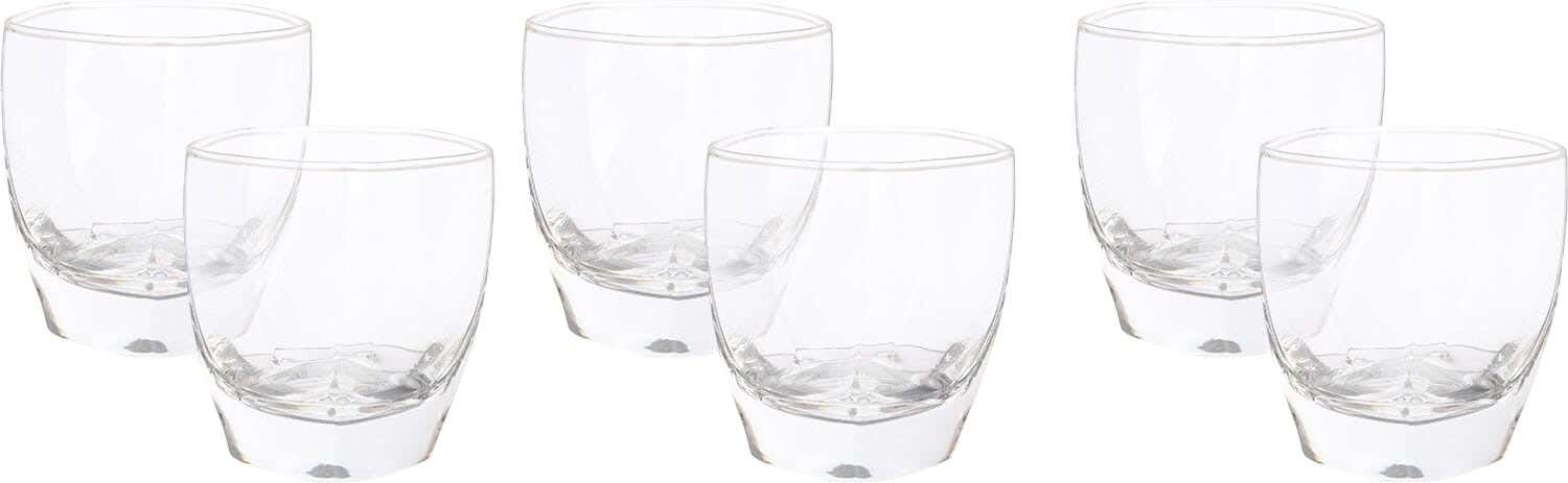 Ocean Glass Coffee Cup Set, 6 Pieces, 205 ml - Clear