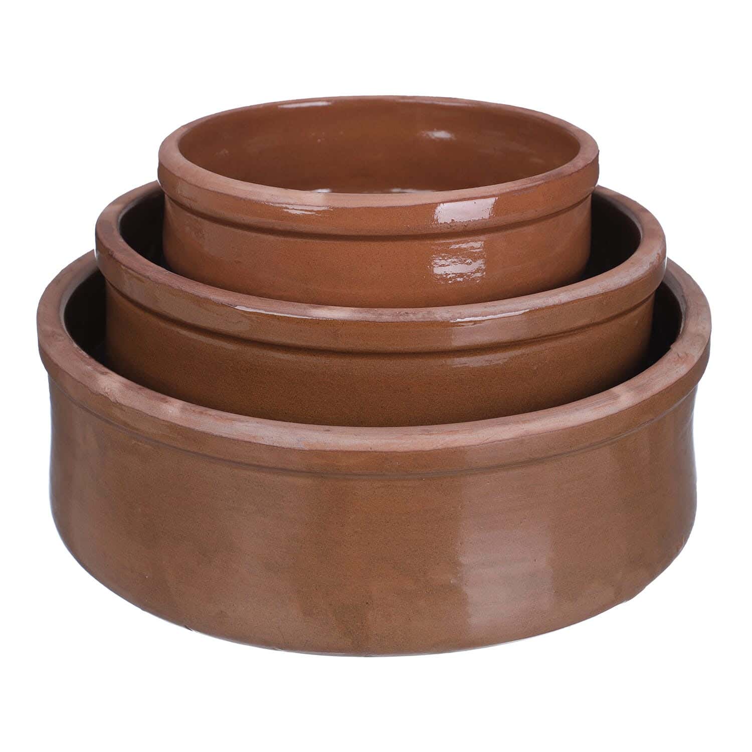 Pottery Oven Dish Set, 3 Pieces - Brown