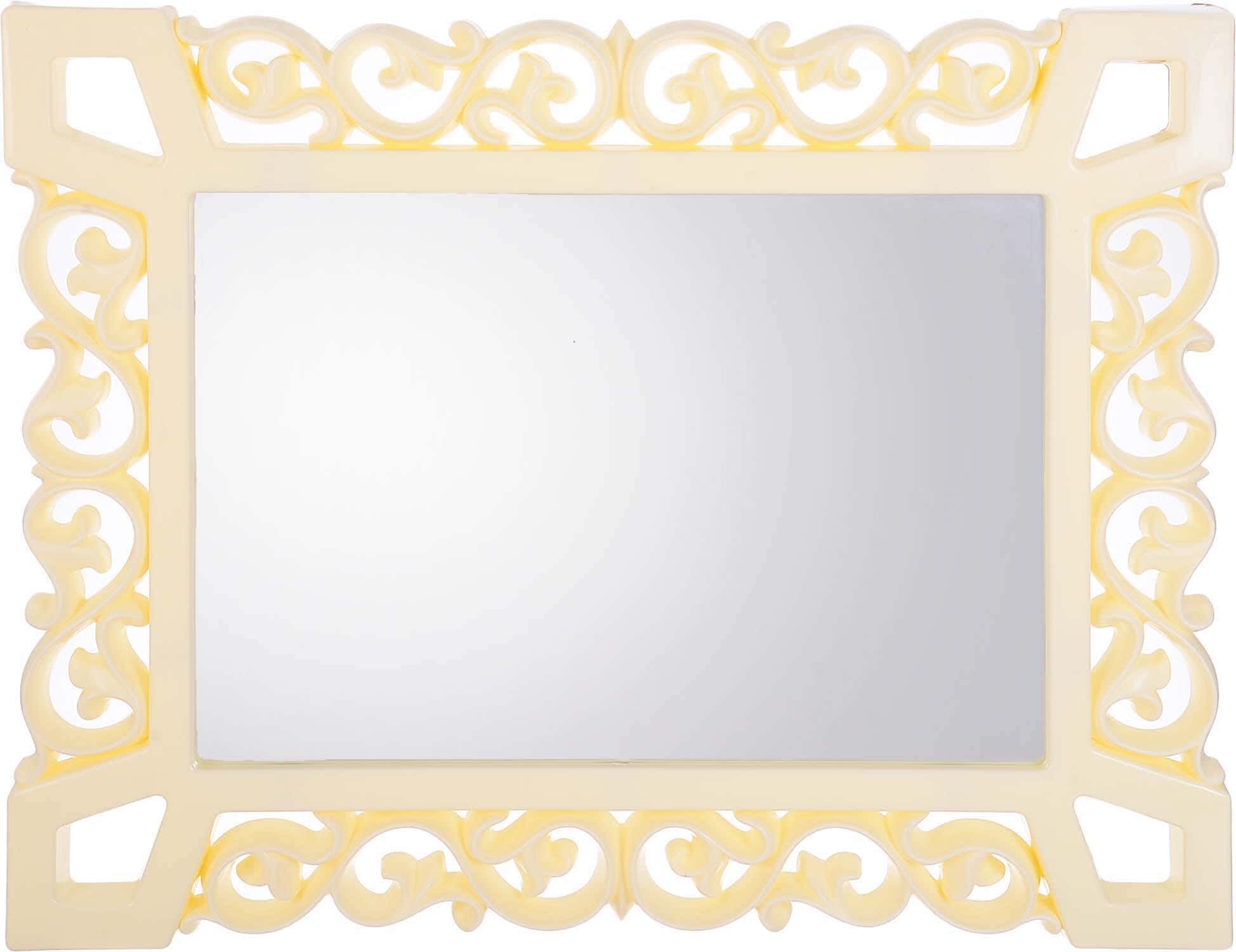 Winner Plast Glass Mirror, with Plastic Frame, 51×66 cm - Off White