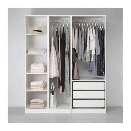 MDF Wood Clothes' Cabinet, 200x170x50 cm - White