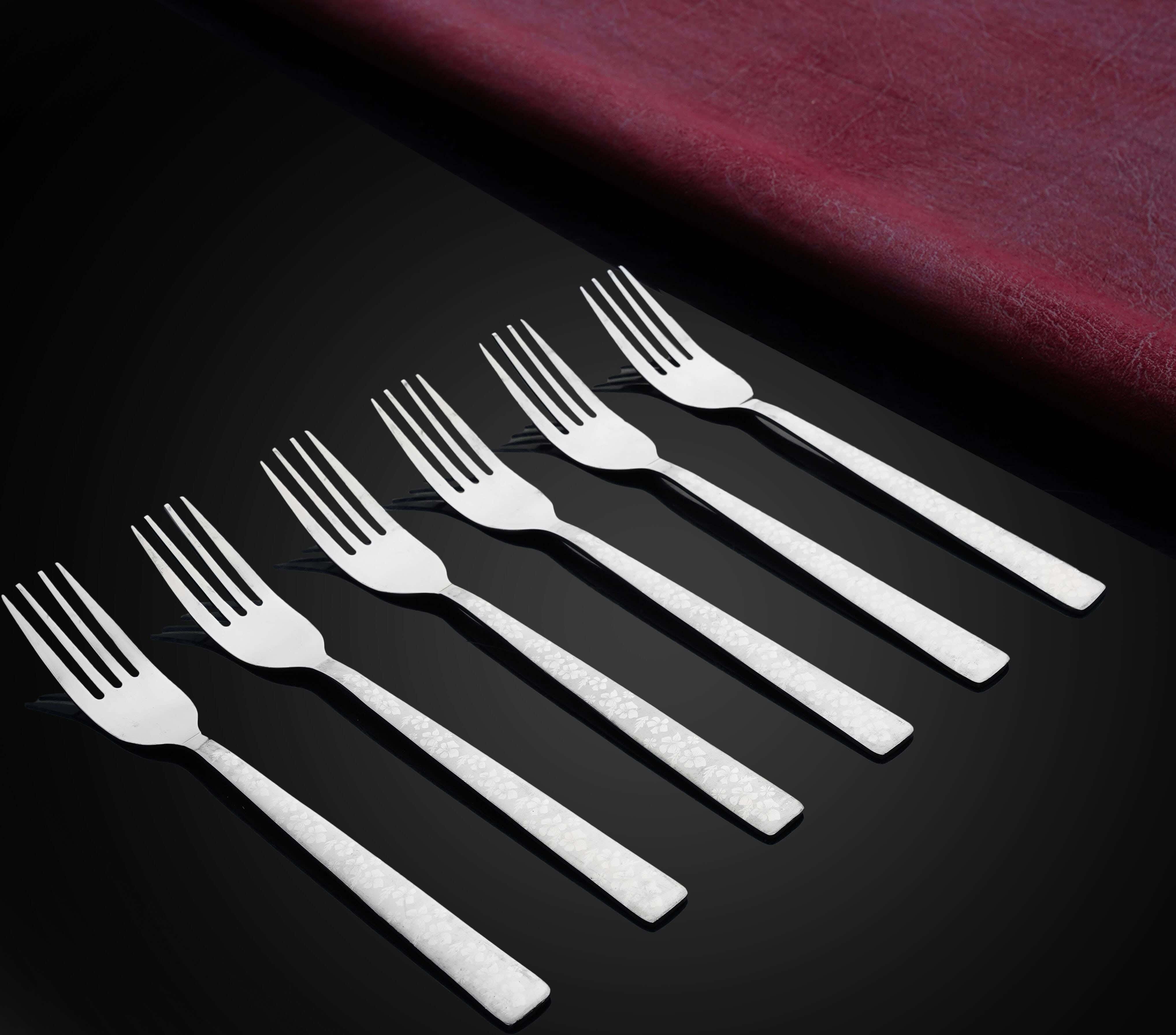 Top One Stainless Steel Fork Set, 6 Pieces, 20 cm - Silver