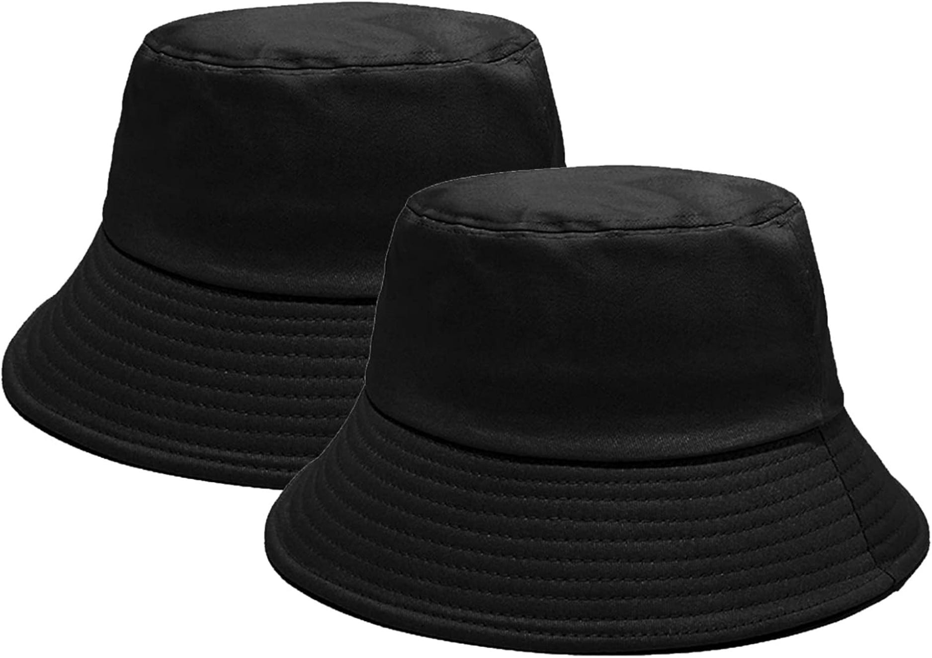 Npjy Cotton Bucket Hat for Unisex - Black