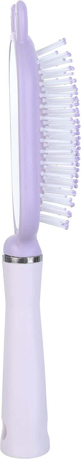 Falmer Plastic Oval Hair Brush, Rear View Mirror, 24.5×6.5 cm - Mauve