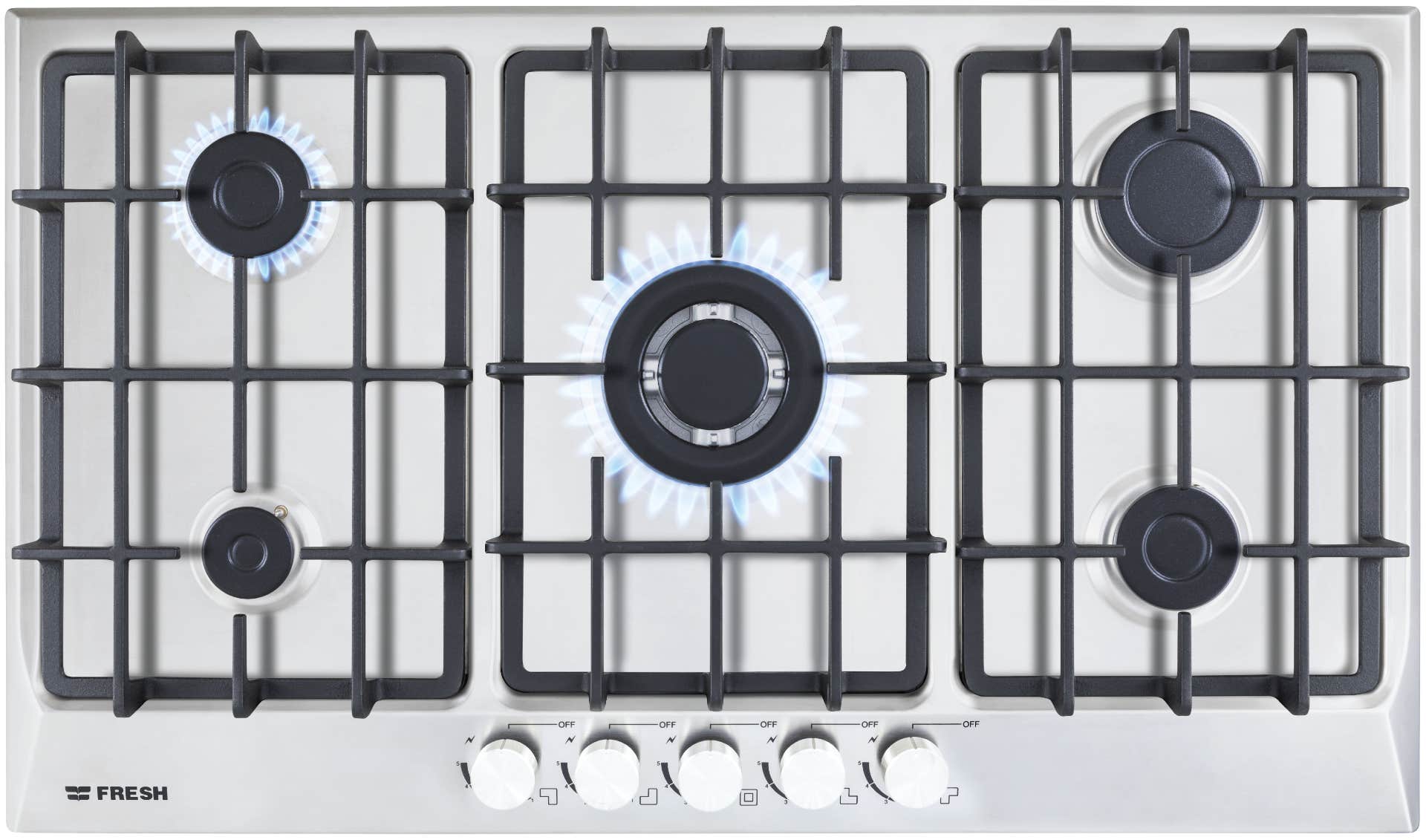 Fresh IV 8869 Built-In Cooker, 5 Gas Burners, 90x60 cm - Silver