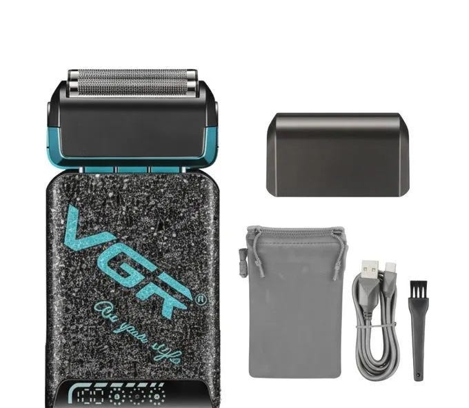 VGR V-374 Beard Trimmer, 1400 mAh - Black Green