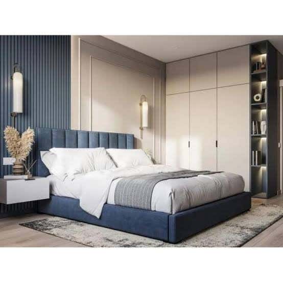 Counter Wood Capoten Bed, 122x160x200 cm - Navy