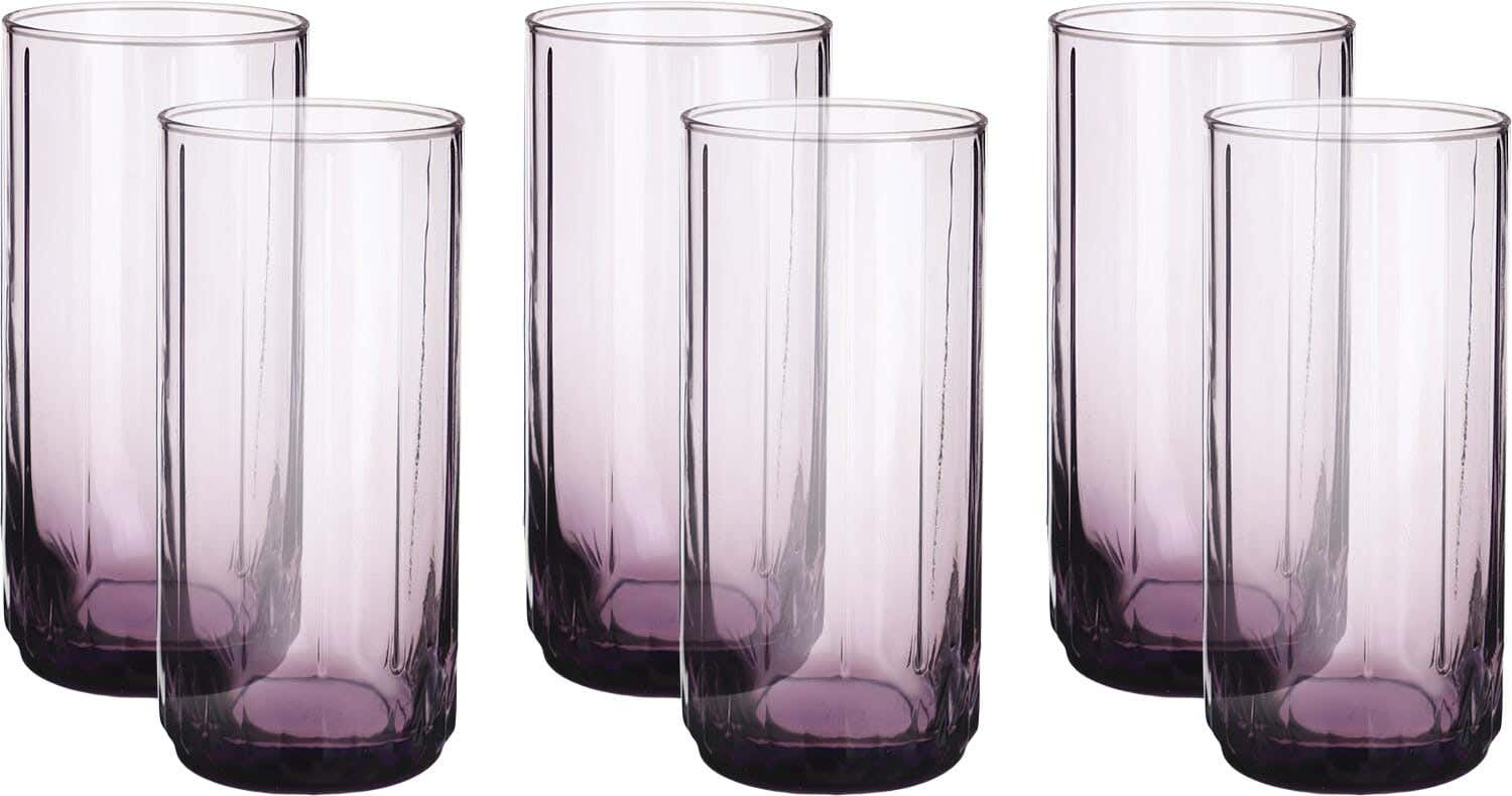 Pasabahce Leia Glass Shop Set, 6 Pieces, 310 ml - Purple