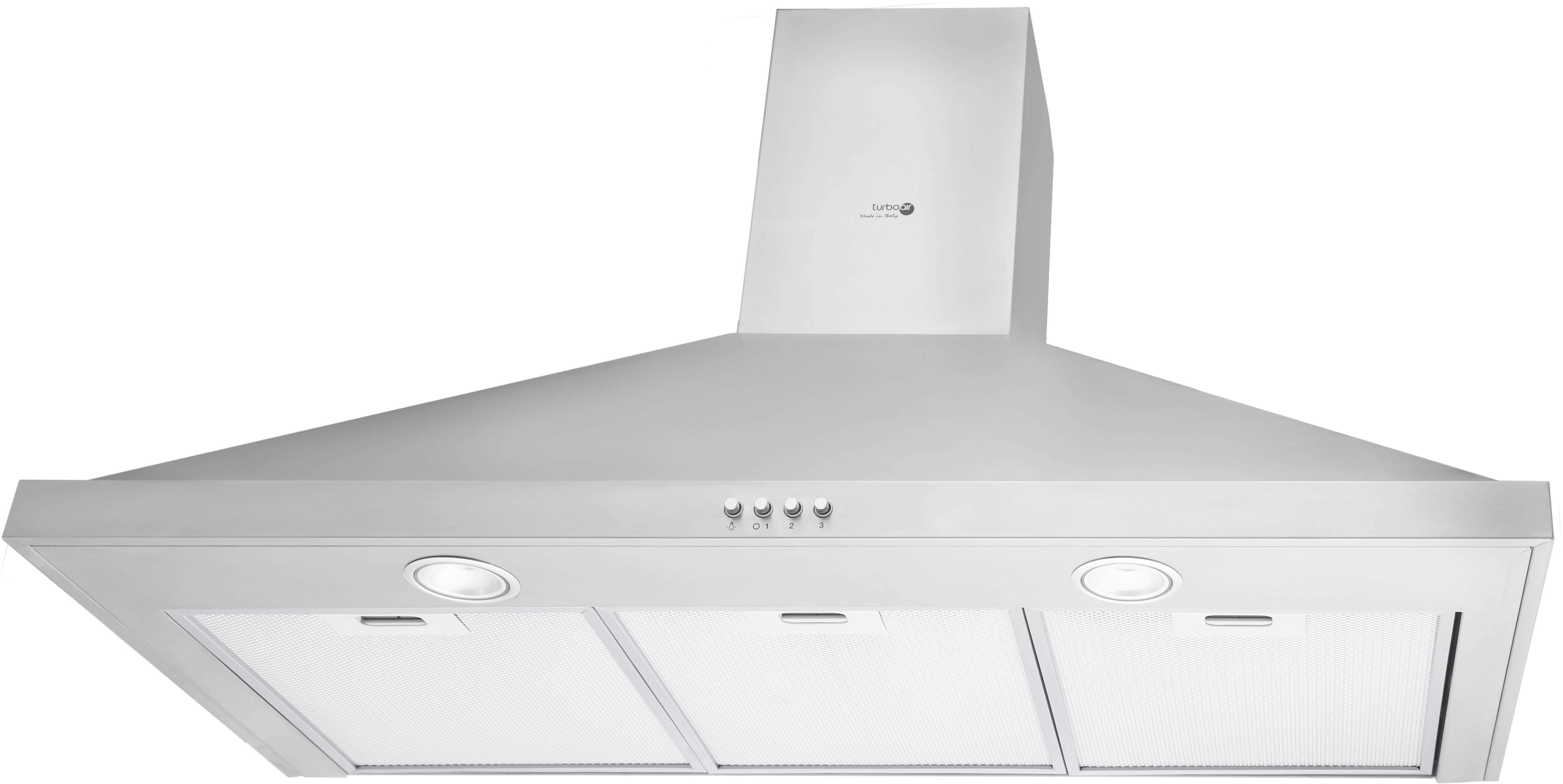 Turbo Air C593 2.0 C IX/F/90 Built-in Pyramid Hood, 90 cm - Silver