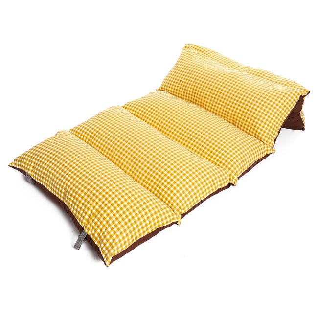 Microfiber Floor Foldable Mattress, 230x90 cm - Yellow Brown