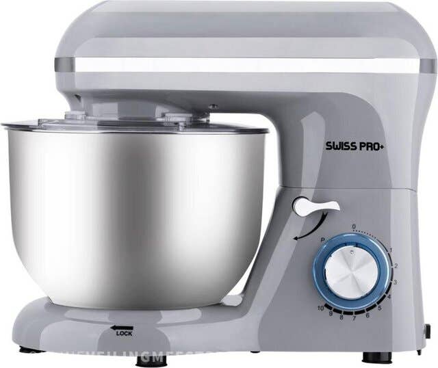 Swiss Pro Plus SP-KM1500G Kneading Machines, 1500 Watt, 6 Liter - Grey