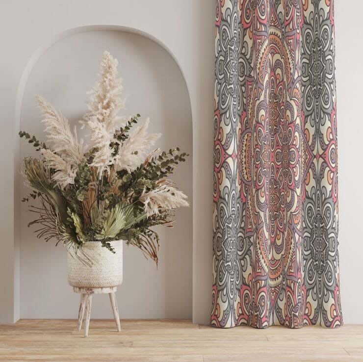 Velvet Curtain, 2 Pieces, 250×280 Cm - Multicolor