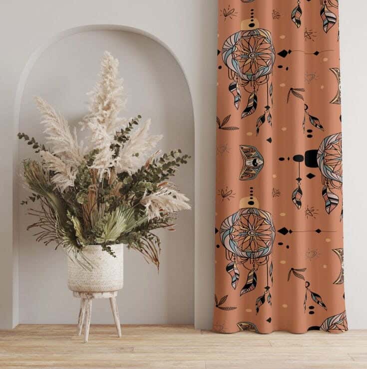 Velvet Curtain, 2 Pieces, 250×280 Cm - Multicolor