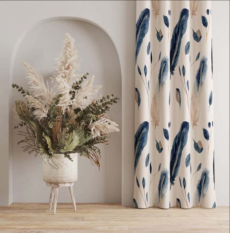 Velvet Curtain, 2 Pieces, 250×280 Cm - Multicolor