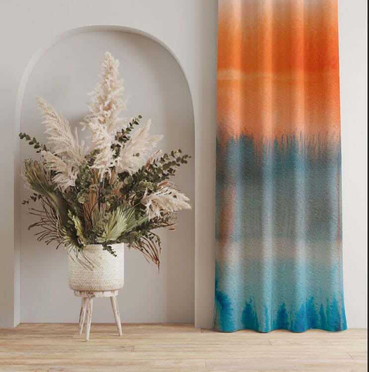 Velvet Curtain, 2 Pieces, 250×280 Cm - Multicolor