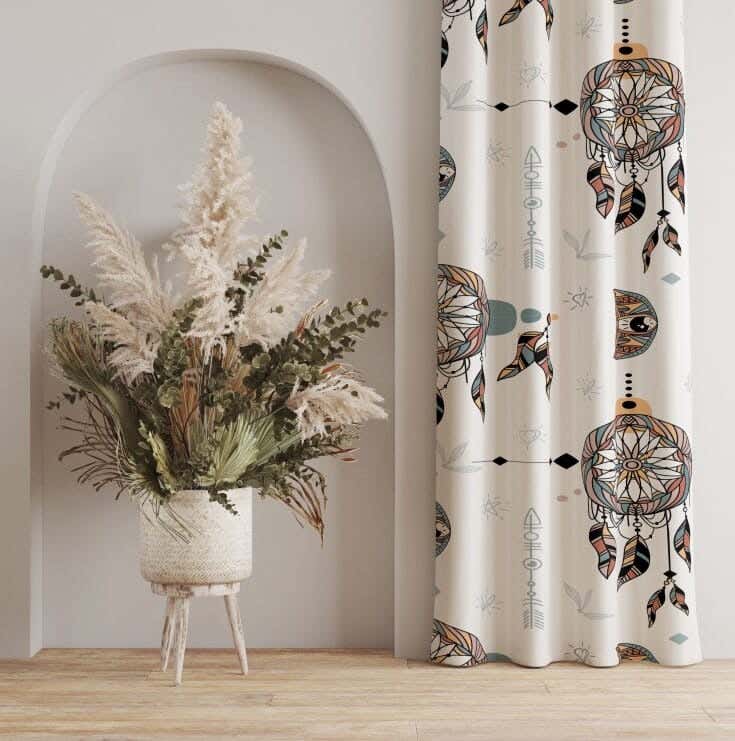 Velvet Curtain, 2 Pieces, 250×280 Cm - Multicolor
