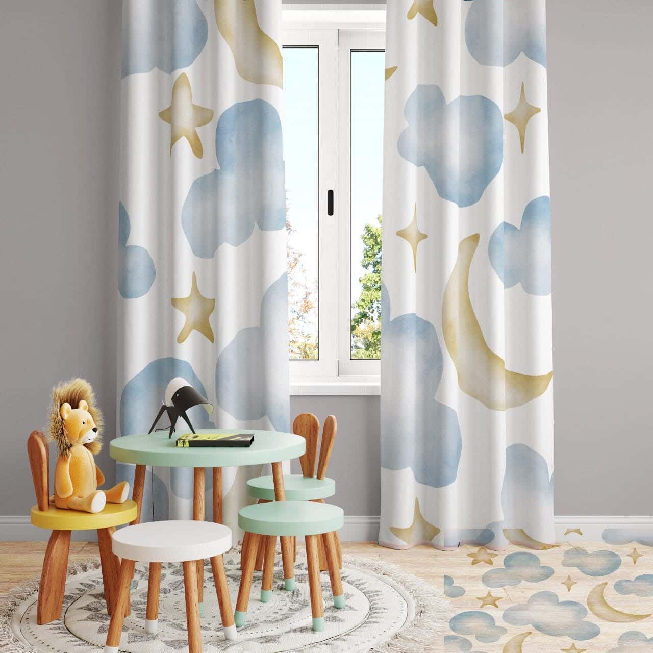 Velvet Curtain, 2 Pieces, 250×280 Cm - Multicolor