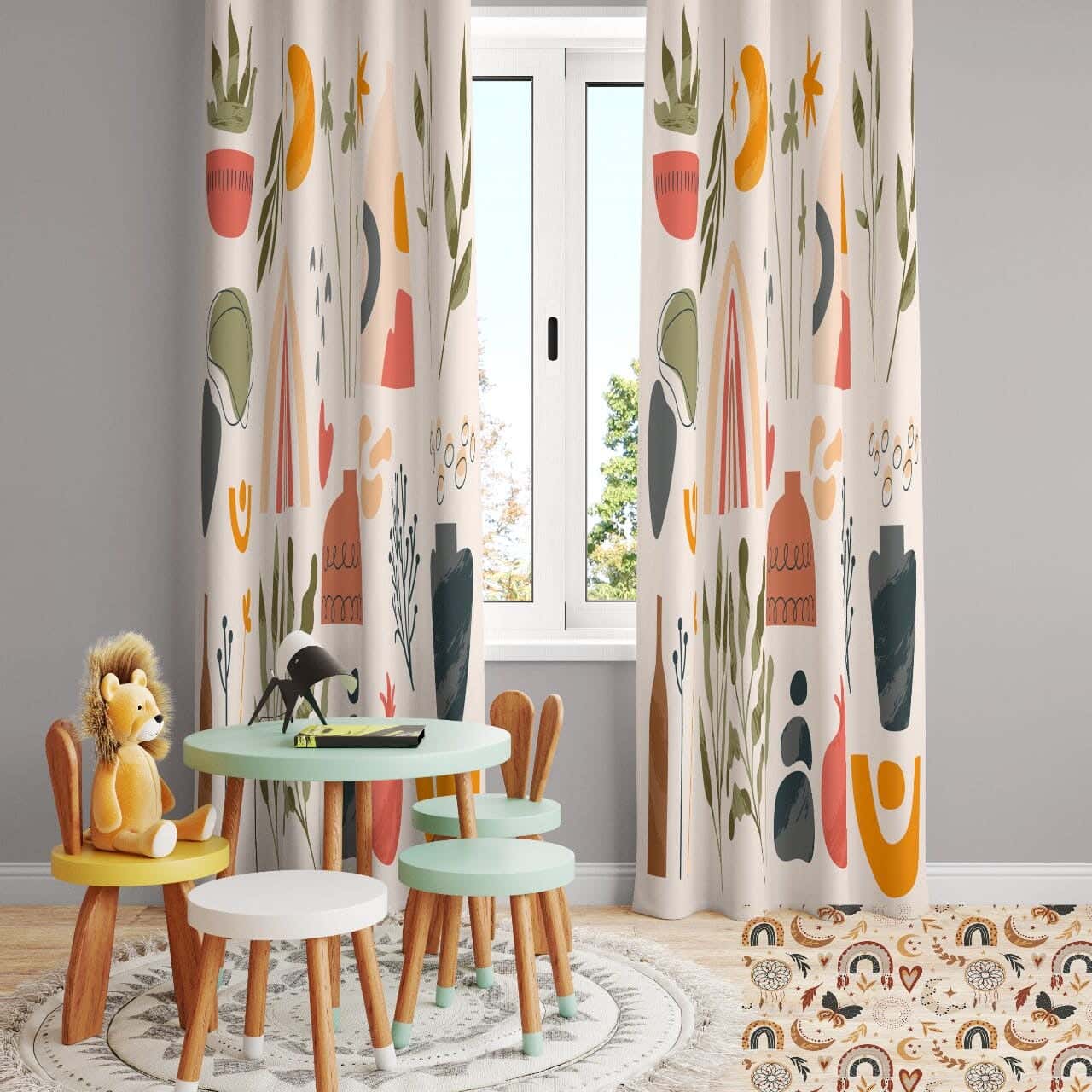 Velvet Curtain, 1 Pieces, 250×280 Cm - Multicolor