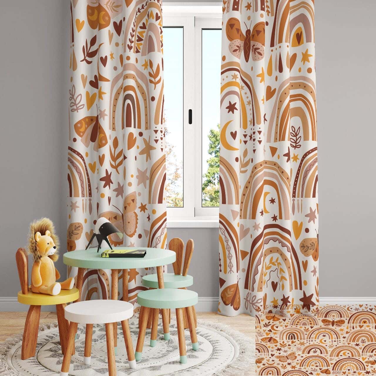 Velvet Curtain, 1 Pieces, 250×280 Cm - Multicolor