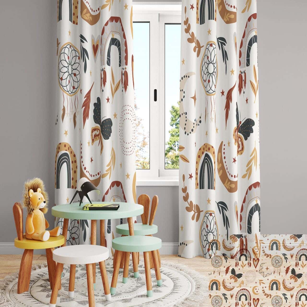 Velvet Curtain, 1 Pieces, 250×280 Cm - Multicolor