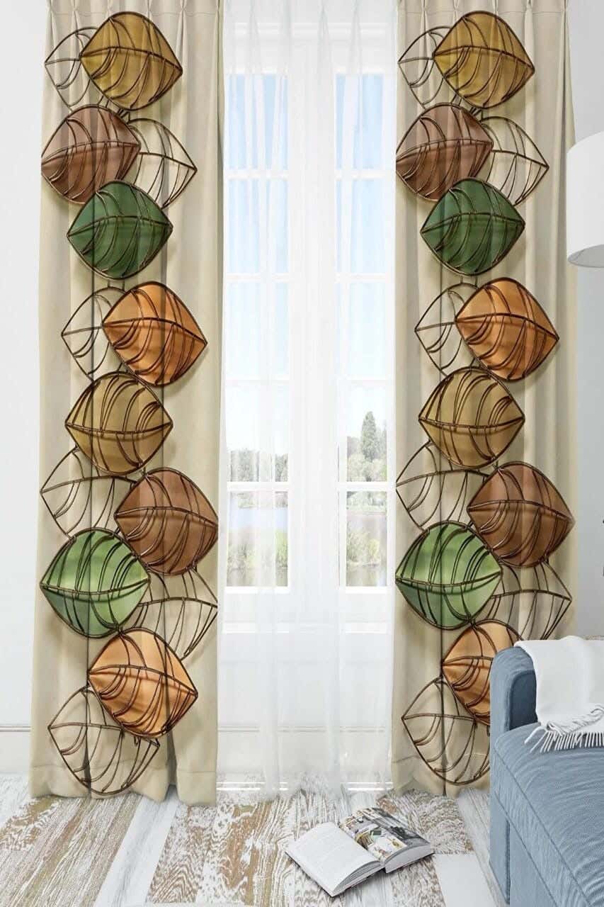Velvet Curtain, 2 Pieces, 250×280 Cm - Multicolor