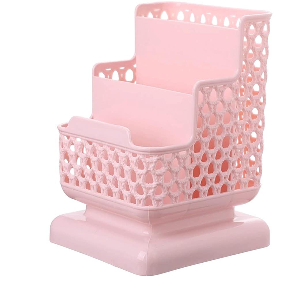 Plastic Desktop Storage Box , 11.5 X 12 X 16 Cm - Pink