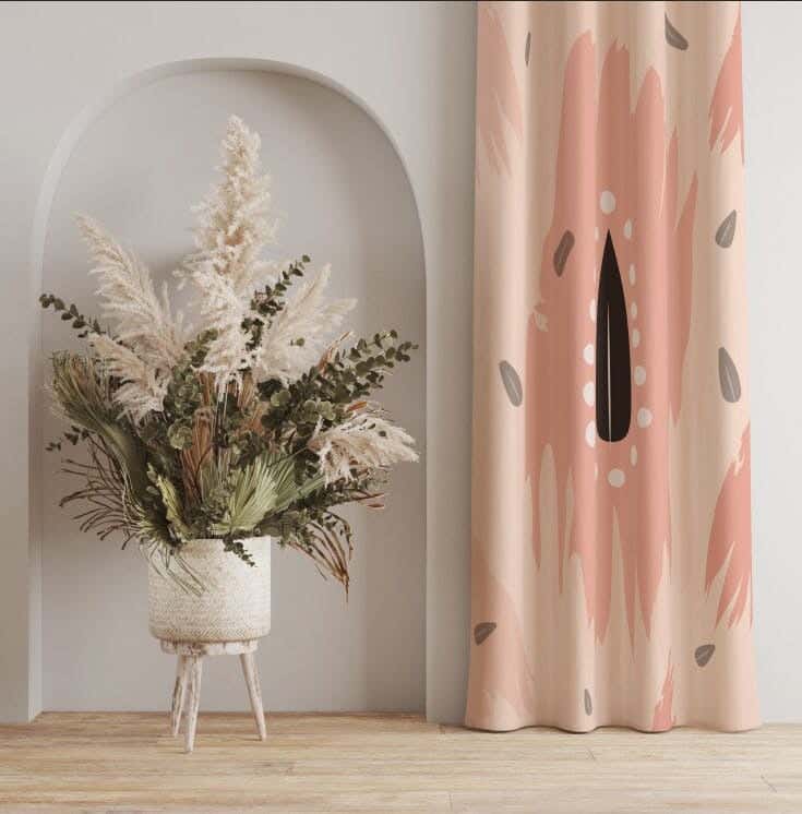 Velvet Curtain, 2 Pieces, 250×280 Cm - Multicolor