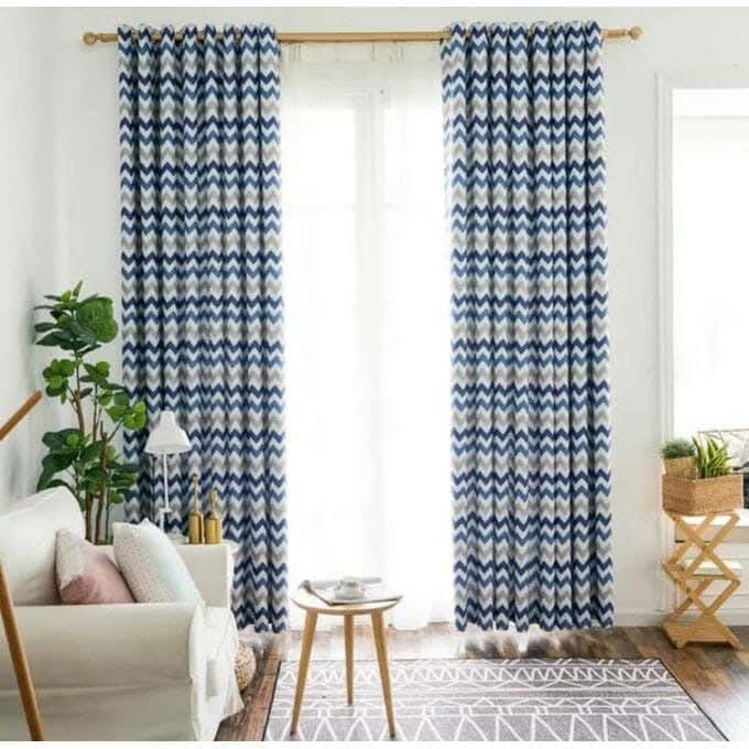 Velvet Curtain, 2 Pieces, 250×280 Cm - Multicolor