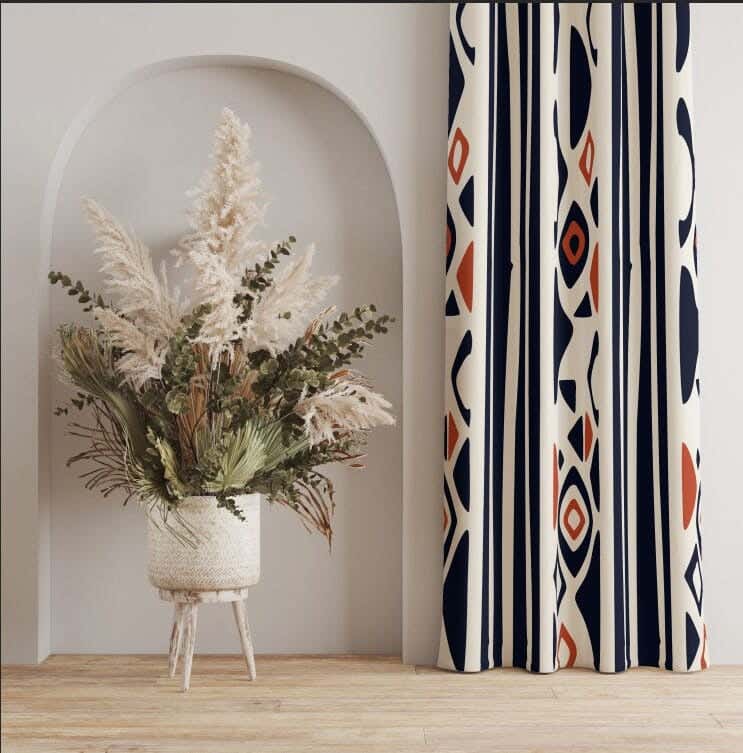 Velvet Curtain, 2 Pieces, 250×280 Cm - Multicolor