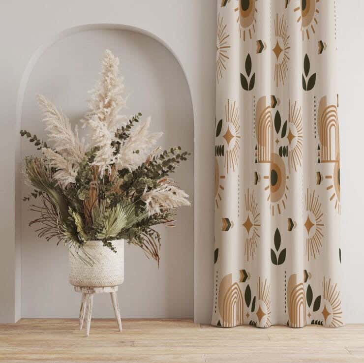Velvet Curtain, 2 Pieces, 250×280 Cm - Multicolor
