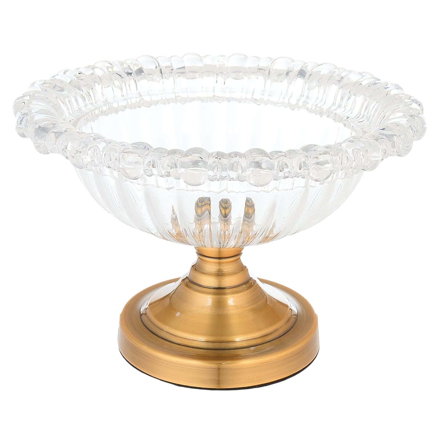 Glass Cooper Plate with Base, 30 cm, Height 19 cm - Clear